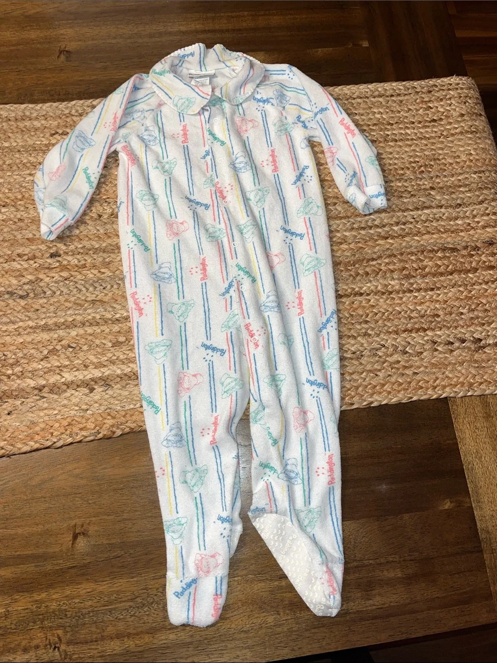 Vintage Paddington baby sleeper size 24m footed  snaps NICE